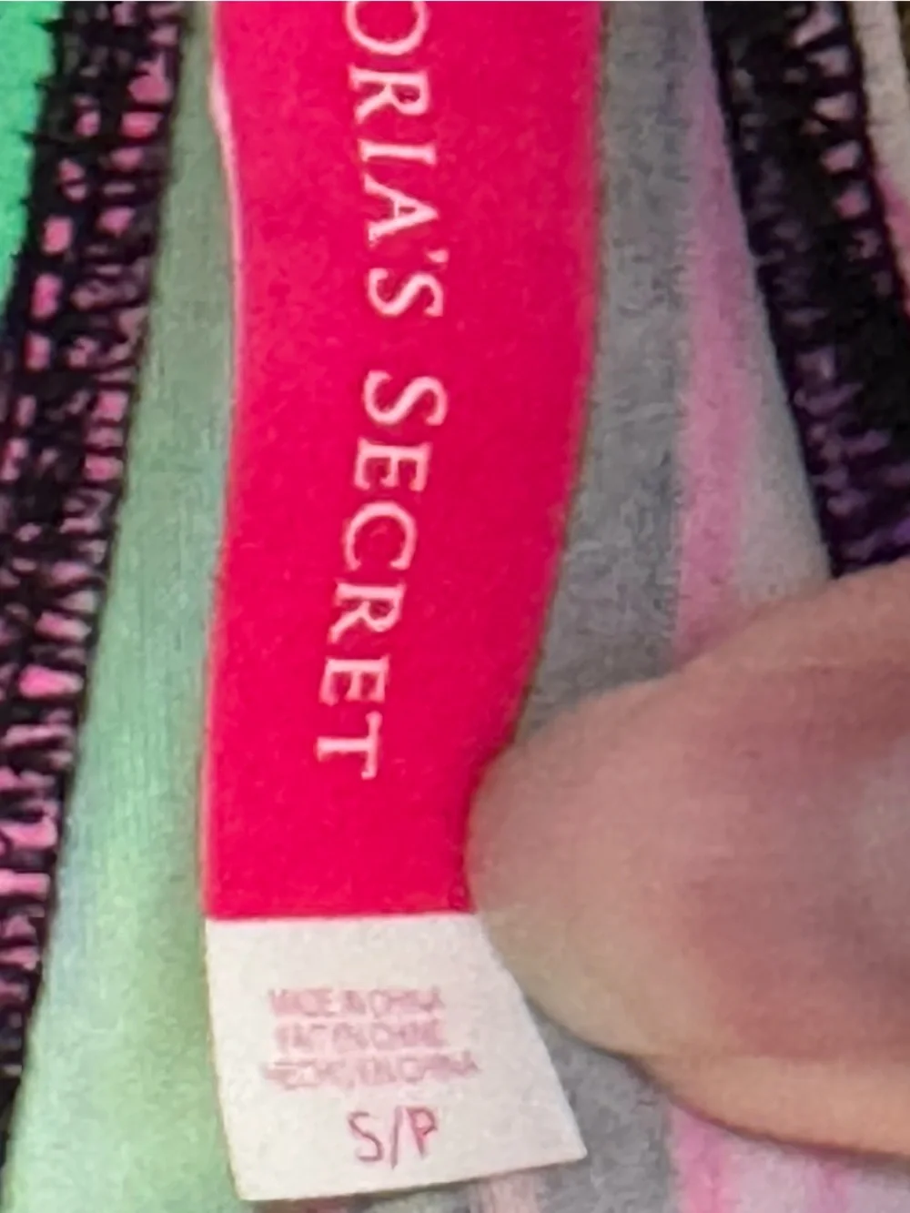 Victoria's Secret Multicolor Pink Purple Striped Bikini Set Top Small Bottom XS - Picture 10 of 10